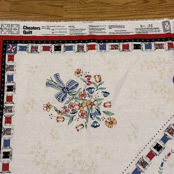 2 Vintage Wamsutta Cheater Quilt Panels *Sewn* Calico Quilt Panels READ 67"x58" - Picture 5 of 6